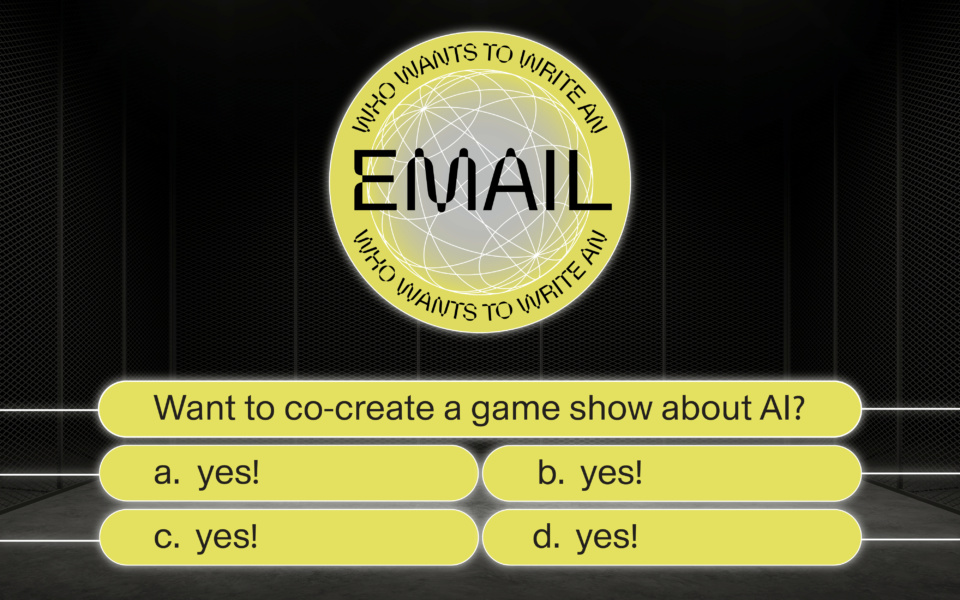 Co Create a gameshow about an AI with an Artist and Resercher The Dock