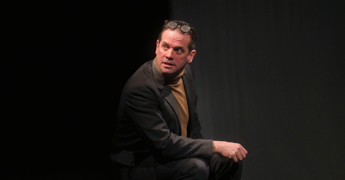 Scene from <em>Ante Beckett</em> featuring Paddy McEneaney. Photo by Róisín Loughrey.