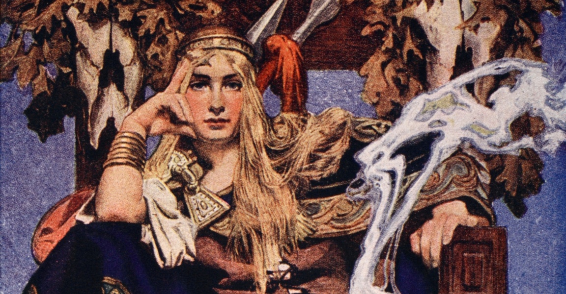 <p><i>Queen Maev</i>, J. C. Leyendecker, 1911 (Public domain)</p>