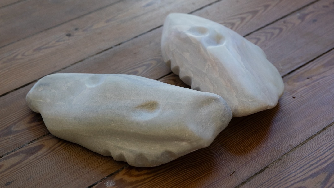 Marie Farrington, <em>Figures for Lifting</em>, 2024, carved soapstone. Photo by Rein Kooyman.