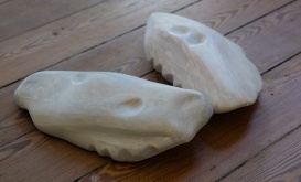 Marie Farrington, <em>Figures for Lifting</em>, 2024, carved soapstone. Photo by Rein Kooyman.