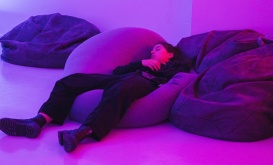 <p>Ciara Barker, <i>libraries of rest </i>at transmediale studio in Berlin. Photo by Katie O'Neill.</p>