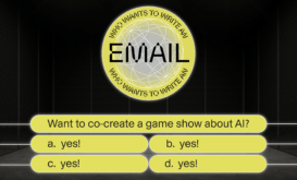 Co Create a gameshow about an AI with an Artist and Resercher The Dock