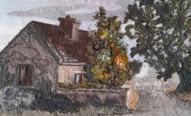 Fabric postcard (detail) by Ethelda Ellis.