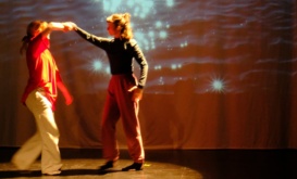 Rehearsals for <em>From Here, A Bridge.</em> Photo by Kim Kennedy.