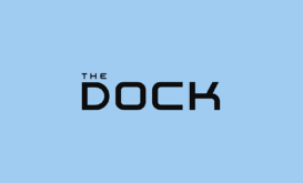 Logo The Dock on Blue
