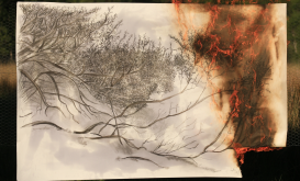 <p>Shane Finan, <i>gríosóg I</i>, 2025, video documentation from gorse charcoal drawing on fabriano paper, courtesy of the artist.</p>