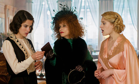 Rebecca Marder, Isabelle Huppert, and Nadia Tereszkiewicz in The Crime is Mine, courtesy of Music Box Films.