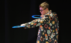 <p>Performer at World Down Syndrome Day 2025. Photo by Anna Leask.</p>