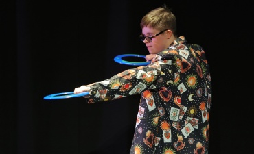 <p>Performer at World Down Syndrome Day 2025. Photo by Anna Leask.</p>