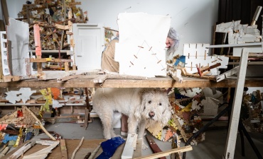 <p>Helen O'Leary in her studio. Photo by <span>Paul Takeuchi.</span></p>