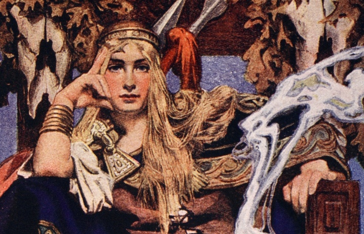 <p><i>Queen Maev</i>, J. C. Leyendecker, 1911 (Public domain)</p>