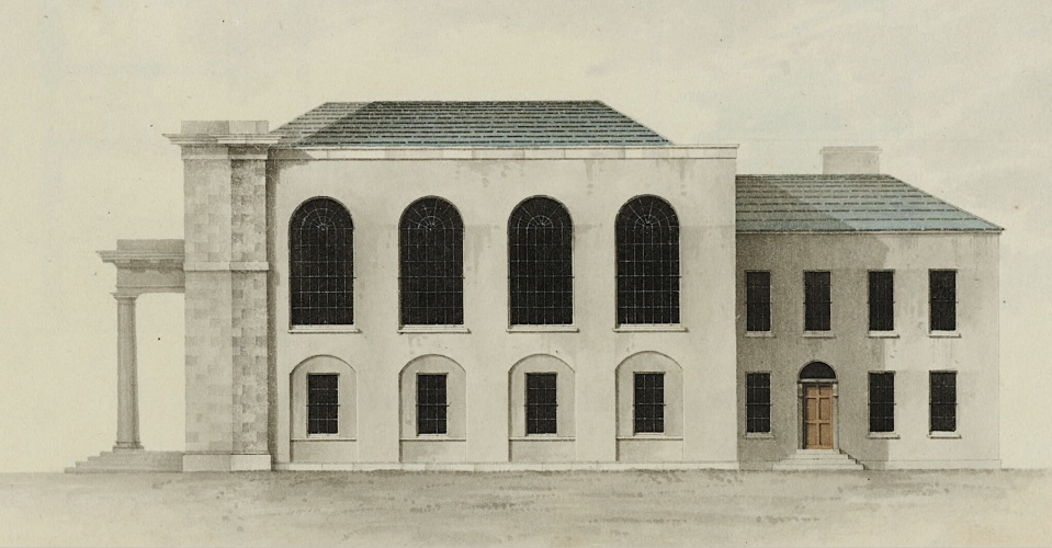 William Farrell, County Leitrim Courthouse (east side elevation) c. 1820. Image courtesy of the Haughton Library, Harvard University.