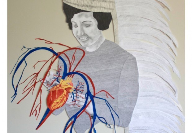 Amanda Jane Graham You Are Always A Chief To Me Drawings egg tempera and emulsion collaged onto panel